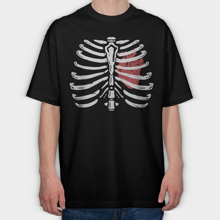 Ribcage Heart, Tricou Oversize Barbati (Unisex)