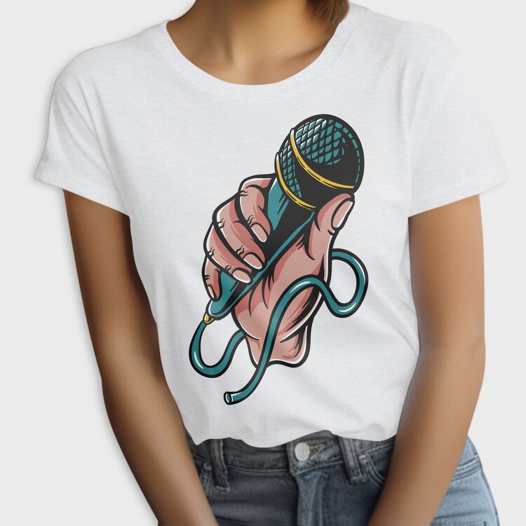 Microphone Fist Grip, Tricou Femei