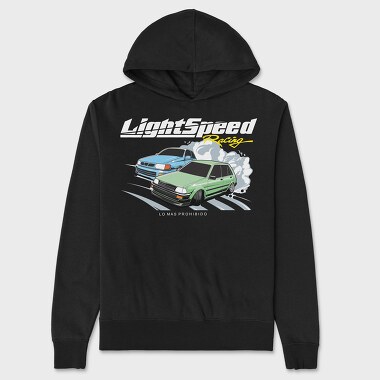 Drift Racing Blue Green Car, Hanorac Oversize Barbati (Unisex)