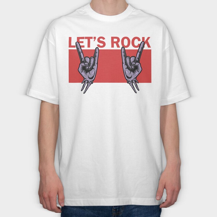 Rock On Hands, Tricou Oversize Barbati (Unisex)