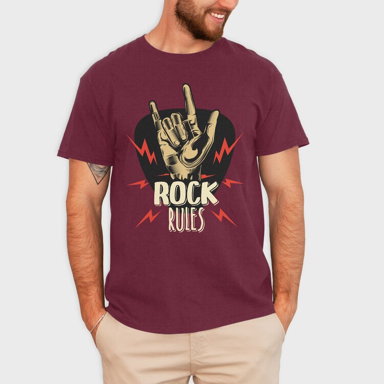 Rock On Rules, Tricou Barbati (Unisex)