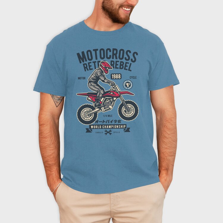 Motocross Rebel Race, Tricou Barbati (Unisex)