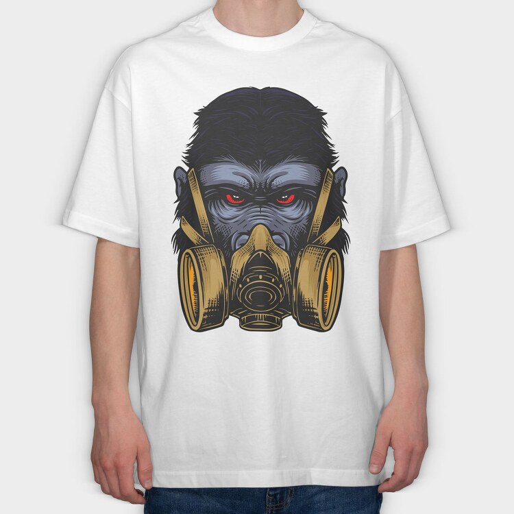 Gas Mask Gorilla, Tricou Oversize Barbati (Unisex)