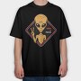 Alien Peace Sign, Tricou Oversize Barbati (Unisex)