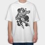 Rockin Guitar Ninja, Tricou Oversize Barbati (Unisex)
