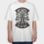 Motocross Skeleton Racer, Tricou Oversize Barbati (Unisex)