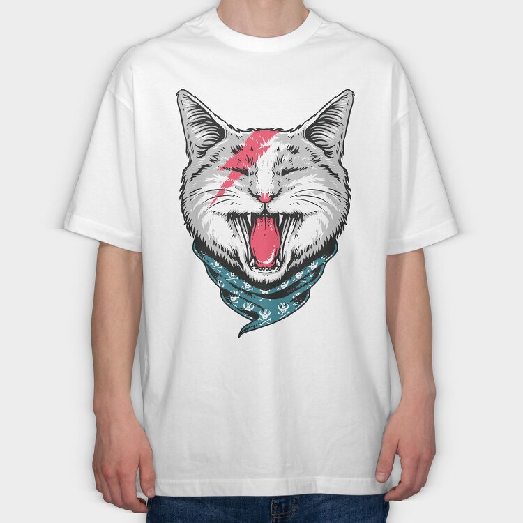 Skull Bandit Cat, Tricou Oversize Barbati (Unisex)