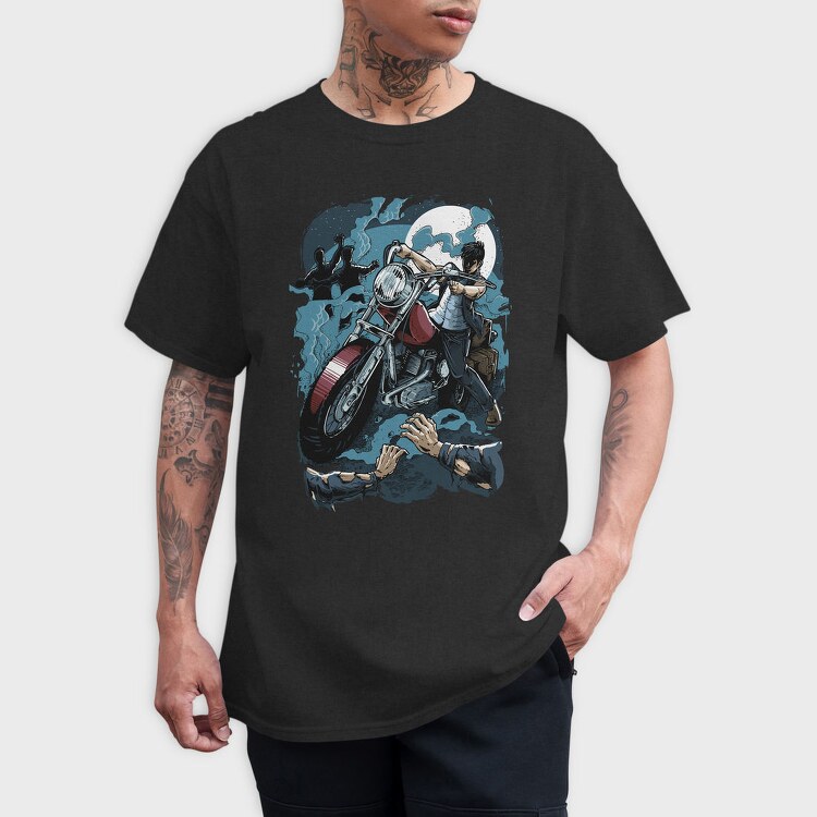 Motorcycle Chase, Tricou Barbati (Unisex)