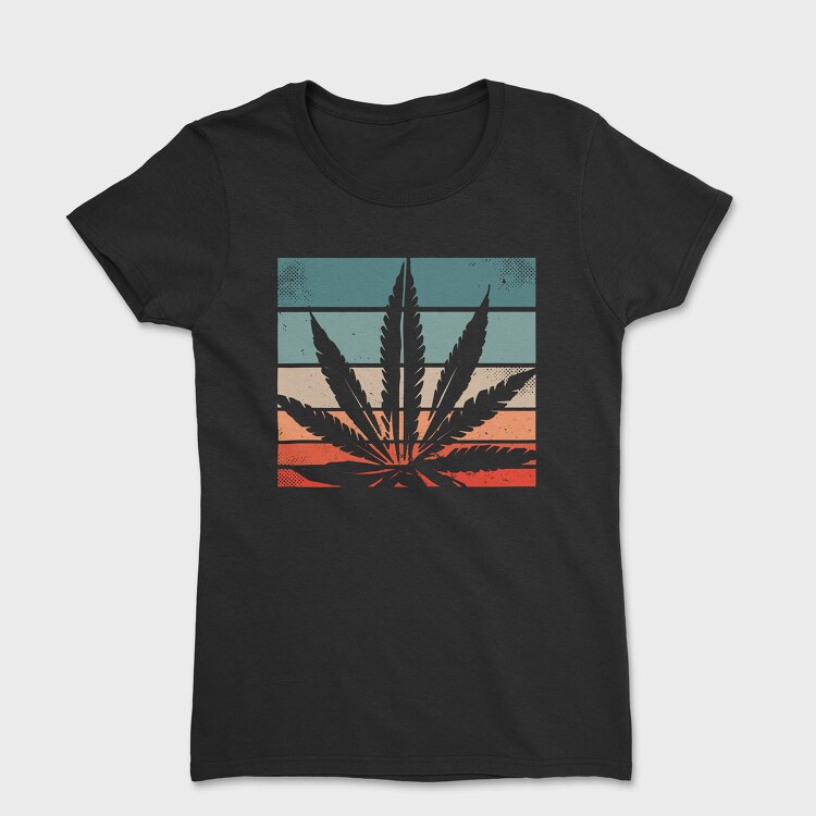 Cannabis Retro Design, Tricou Femei