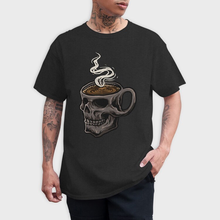 Skull Coffee Steamer, Tricou Barbati (Unisex)