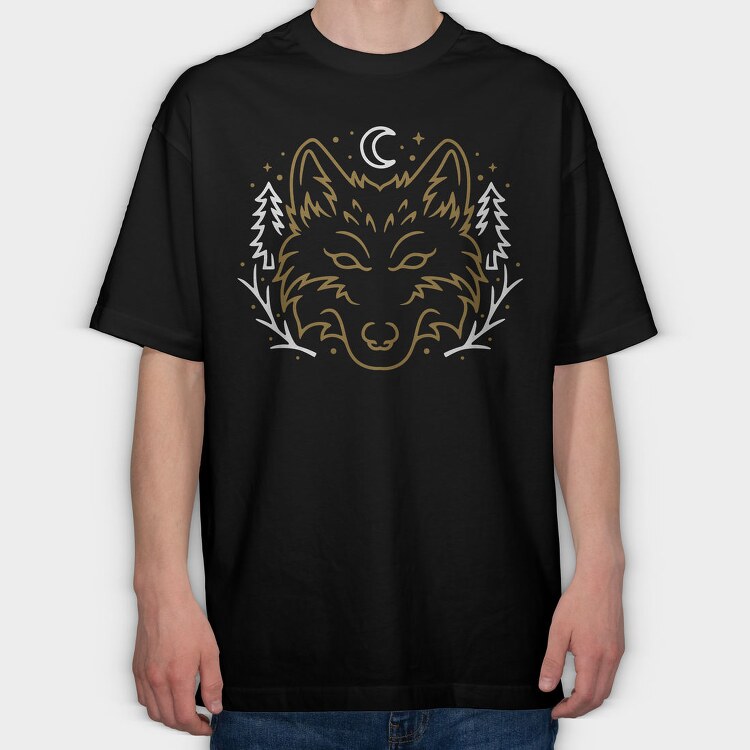 Golden Wolf Dreams, Tricou Oversize Barbati (Unisex)