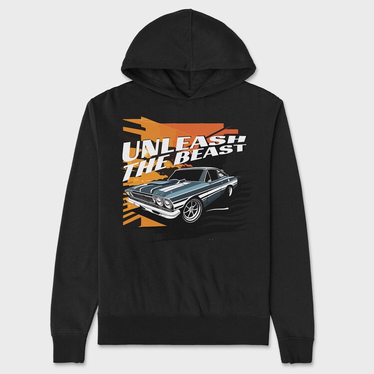 Classic Car Unleash the Beast, Hanorac Oversize Barbati (Unisex)