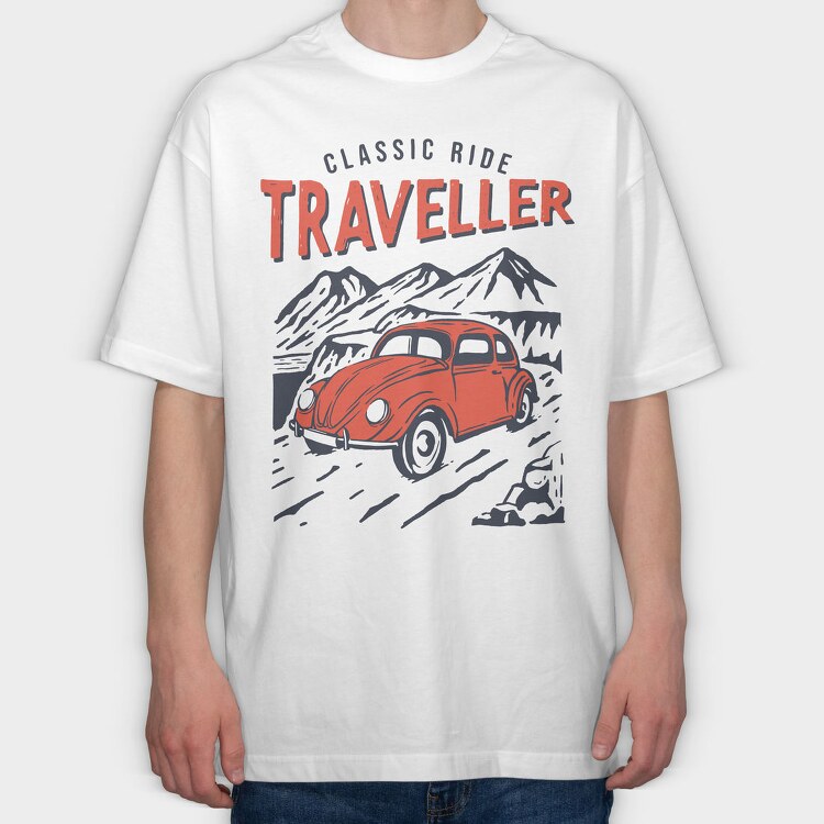 Classic Ride Traveller, Tricou Oversize Barbati (Unisex)