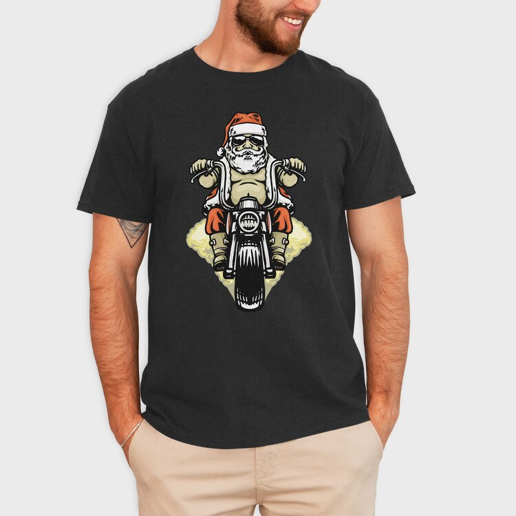 Santa Biker, Tricou Barbati (Unisex)
