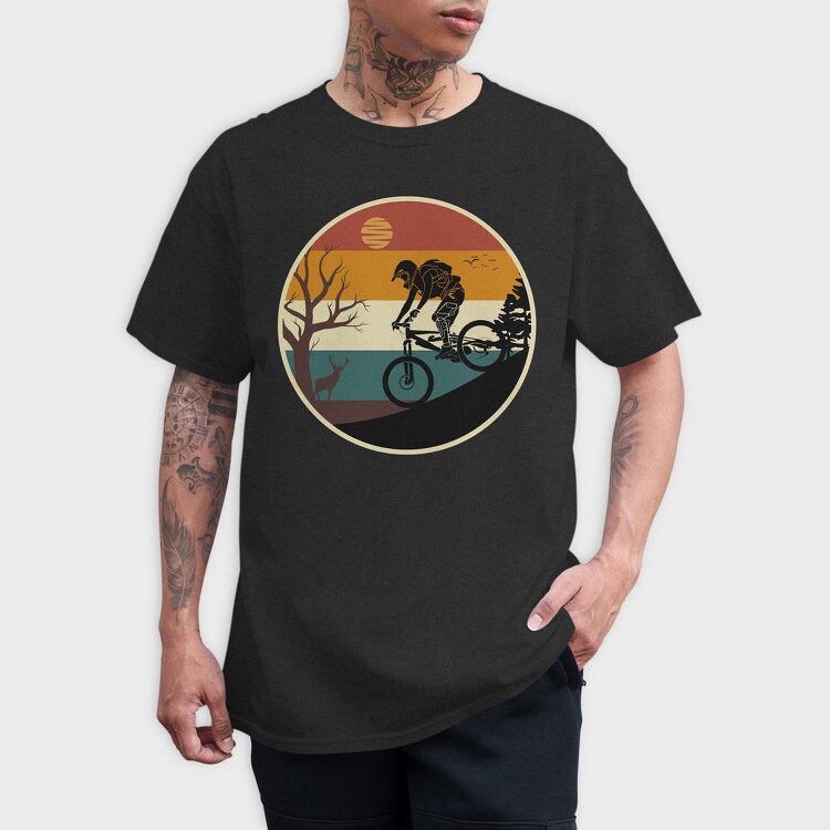 Mountain Bike Sunset, Tricou Barbati (Unisex)
