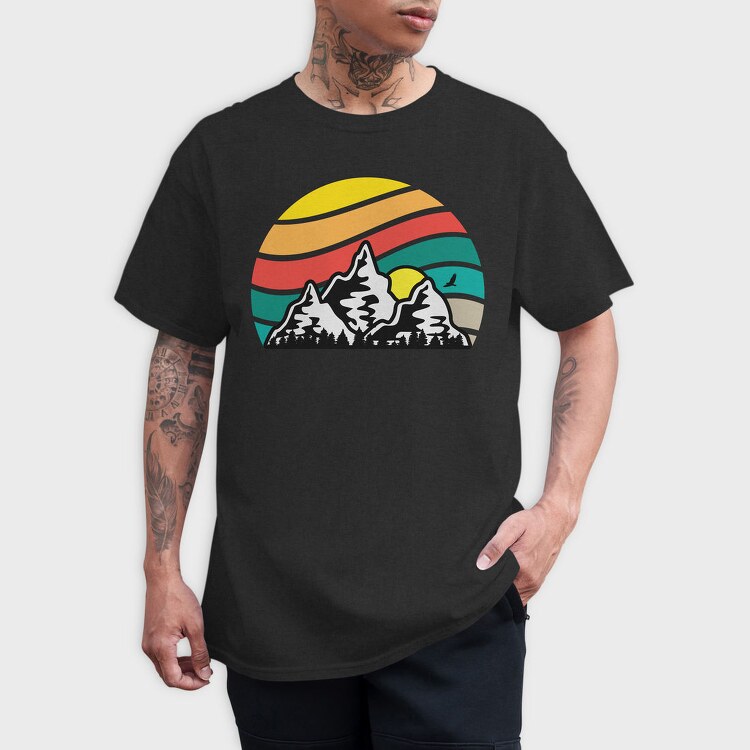 Mountain Sunset, Tricou Barbati (Unisex)
