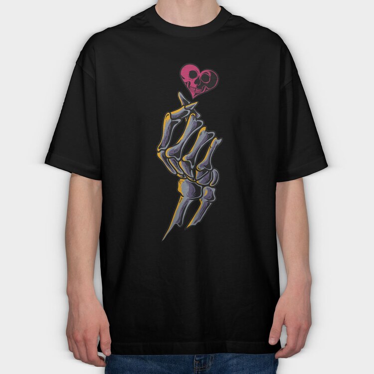 Skull Heart Claws, Tricou Oversize Barbati (Unisex)
