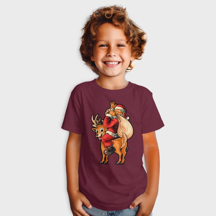 Santa Reindeer Hug, Tricou Copii