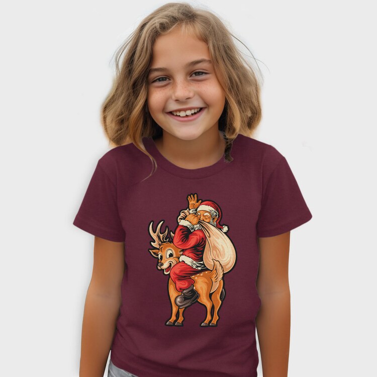 Santa Reindeer Hug, Tricou Copii