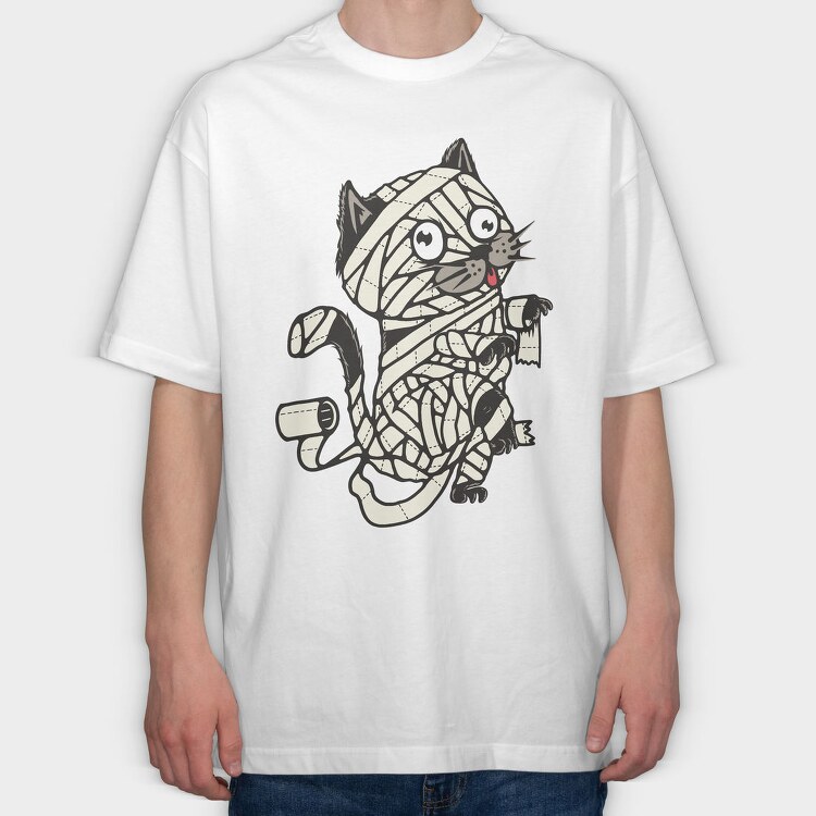 Mummy Kitty, Tricou Oversize Barbati (Unisex)