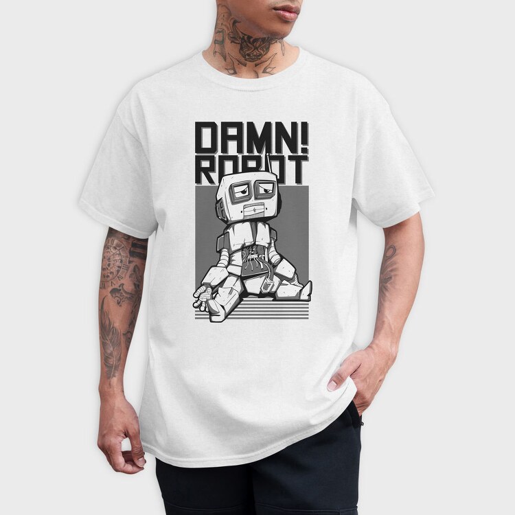 Damn Robot, Tricou Barbati (Unisex)