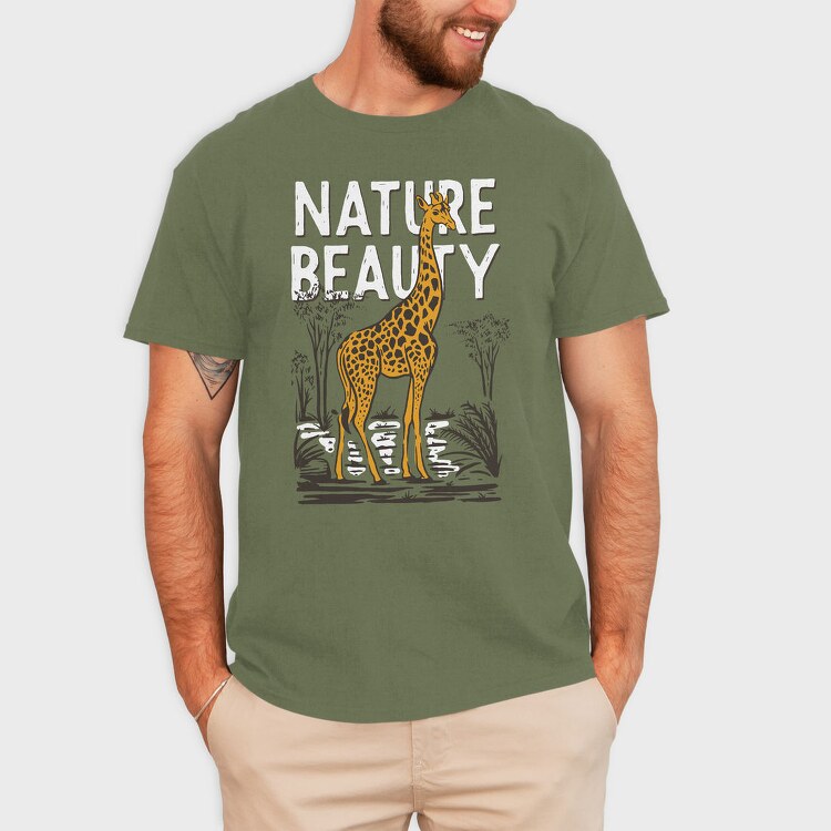 Nature Beauty Giraffe, Tricou Barbati (Unisex)