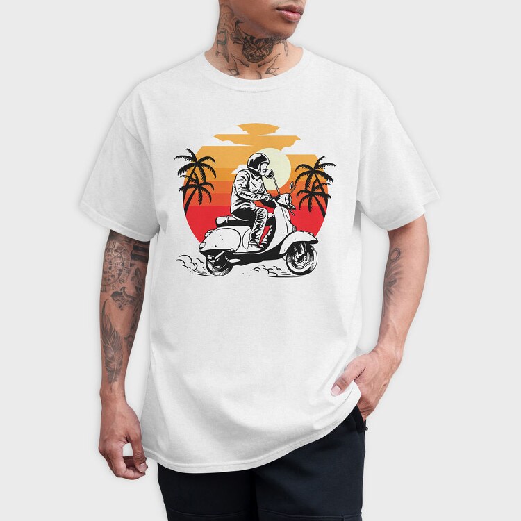 Sunset Scooter Ride, Tricou Barbati (Unisex)