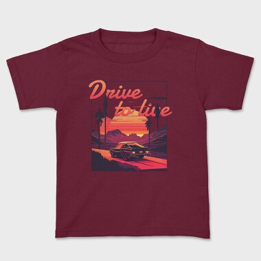 Car on Scenic Road Beautiful Sunset, Tricou Copii