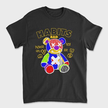 Bad Habits Bear, Tricou Barbati (Unisex)