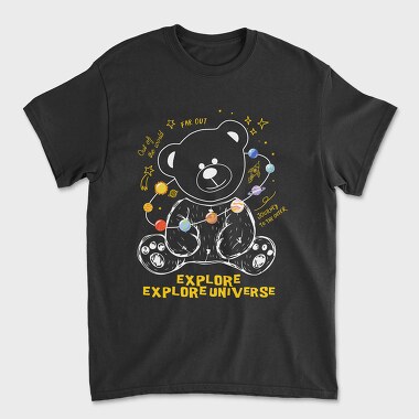 Explore Universe Bear, Tricou Barbati (Unisex)