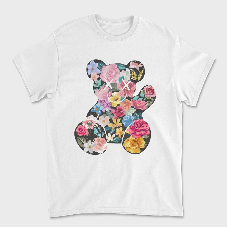 Flowers Teddy Bear, Tricou Barbati (Unisex)