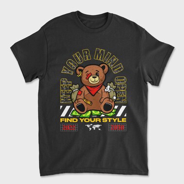 Mind Open Bear, Tricou Barbati (Unisex)