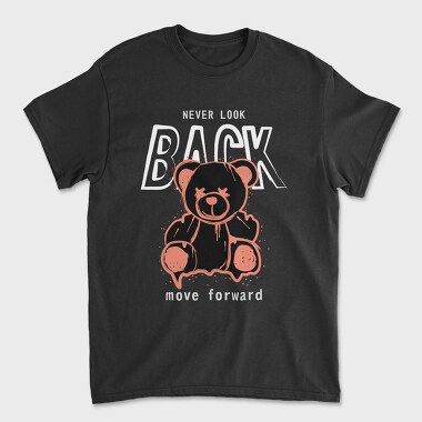 Never Look Back Bear, Tricou Barbati (Unisex)