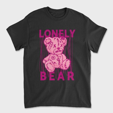 Pink Lonely Bear, Tricou Barbati (Unisex)