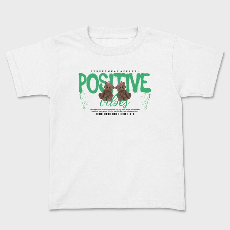 Positive Vibes Bear, Tricou Copii