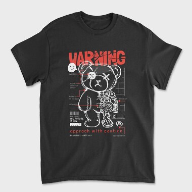 Warning Teddy Bear, Tricou Barbati (Unisex)