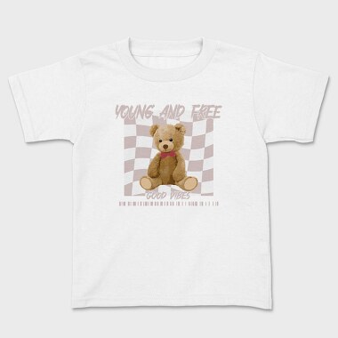 Young and Free Bear, Tricou Copii