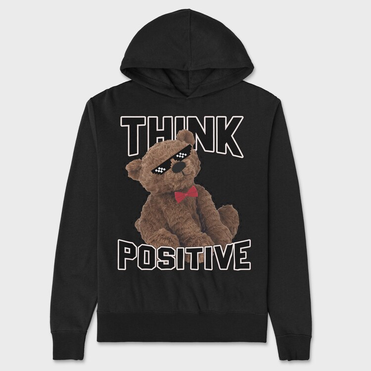 Think Positive Bear, Hanorac Oversize Barbati (Unisex)