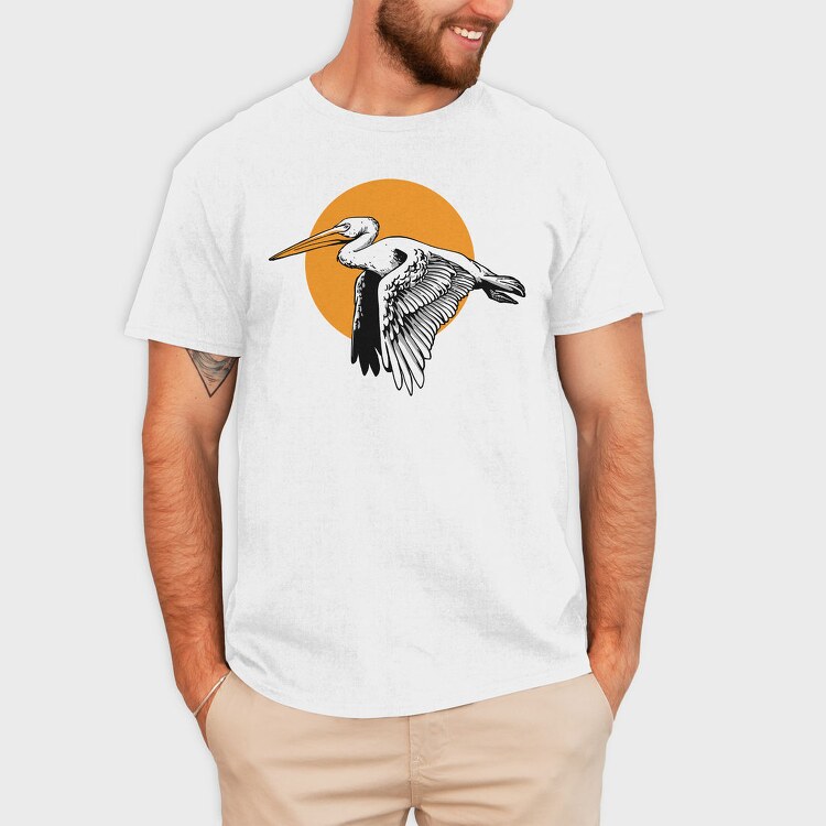 Heron Flight Sunset, Tricou Barbati (Unisex)