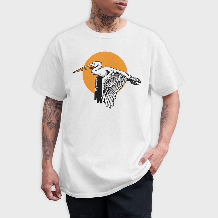 Heron Flight Sunset, Tricou Barbati (Unisex)