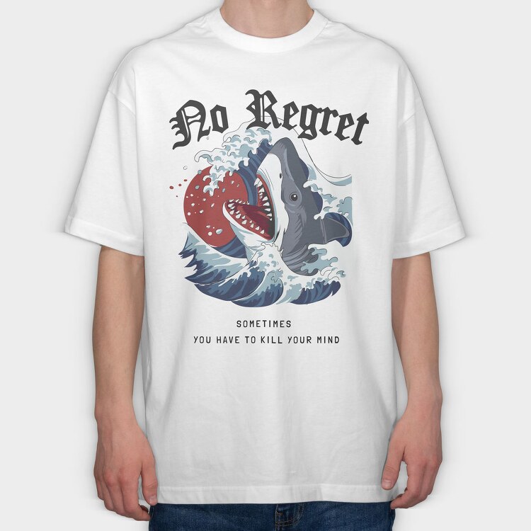 Shark No Regret, Tricou Oversize Barbati (Unisex)
