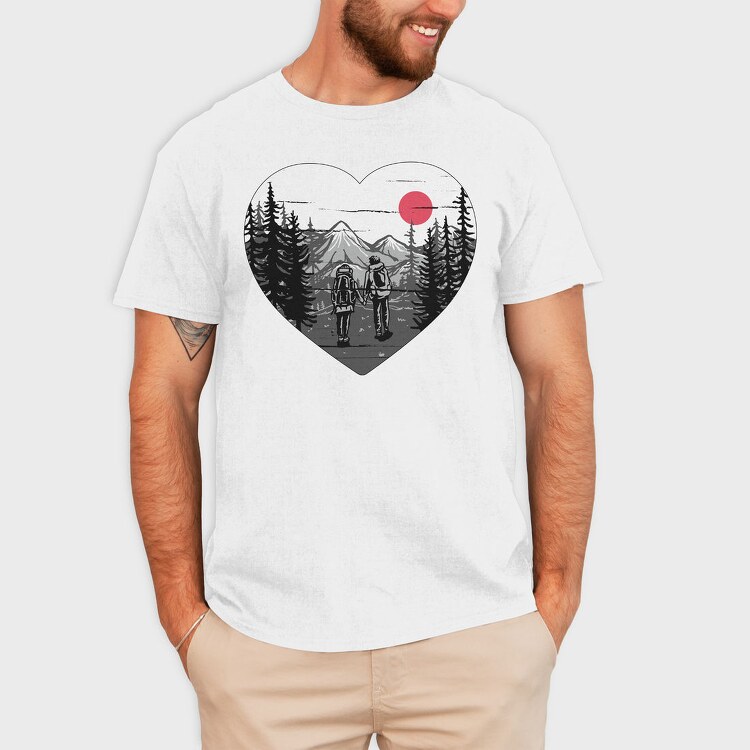 Hiking Heart Adventure, Tricou Barbati (Unisex)