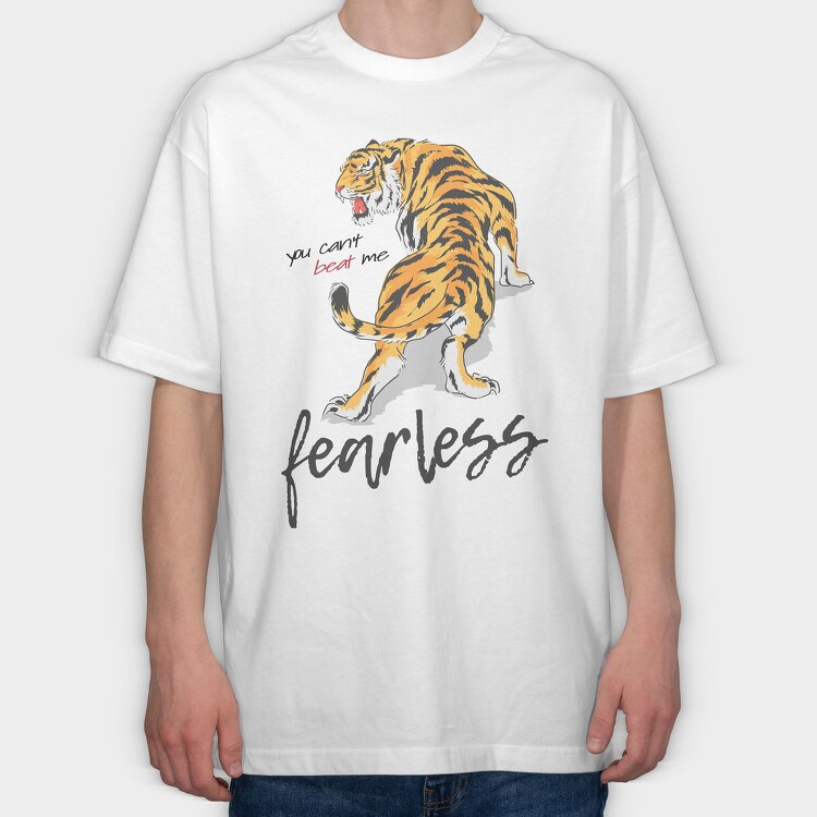 Tiger Roar Fearless, Tricou Oversize Barbati (Unisex)