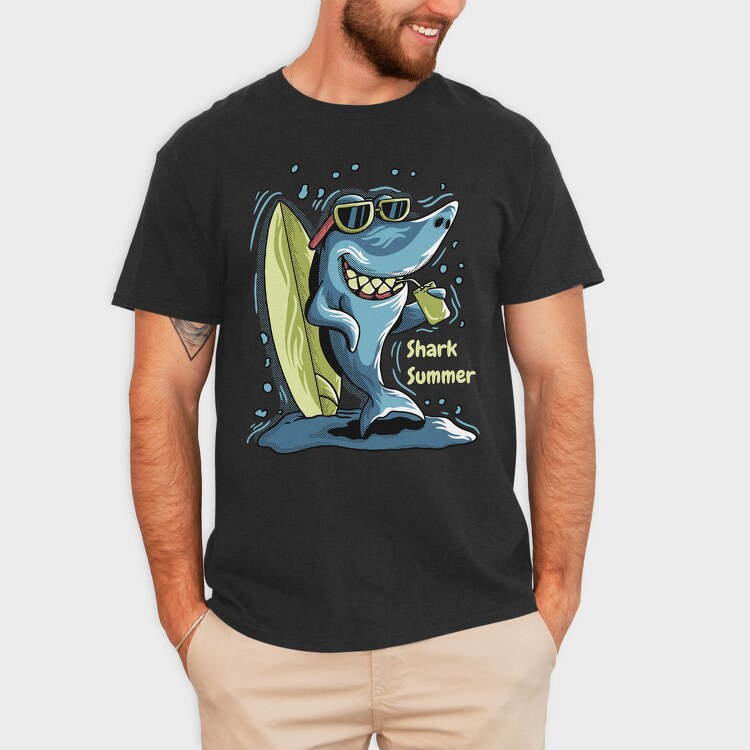 Shark Summer Surf, Tricou Barbati (Unisex)