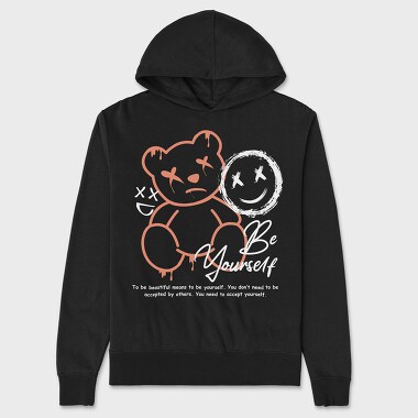 Be Yourself Teddy Bear, Hanorac Oversize Barbati (Unisex)