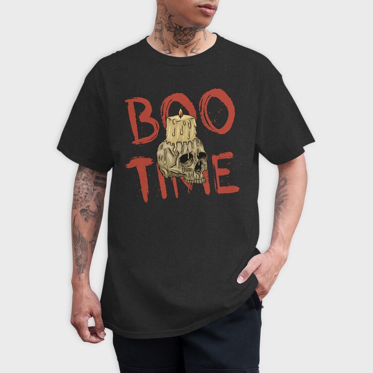 Boo Time Skull, Tricou Barbati (Unisex)