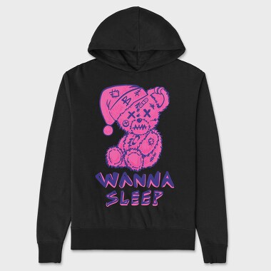 Wanna Sleep Bear, Hanorac Oversize Barbati (Unisex)