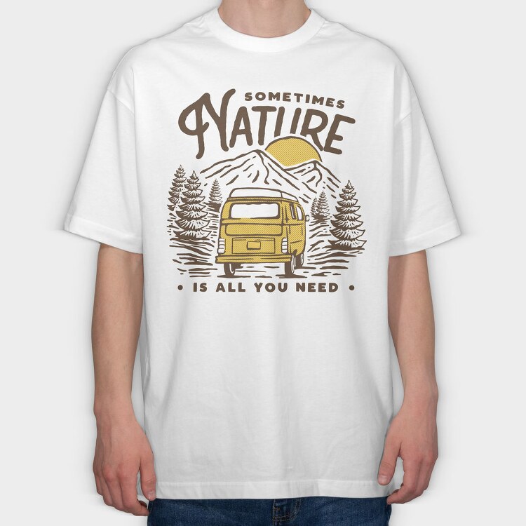 Sometimes Nature Van Life, Tricou Oversize Barbati (Unisex)