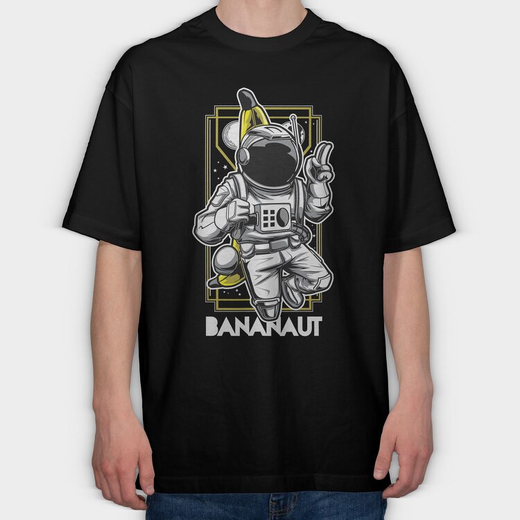 Space Banana Peace, Tricou Oversize Barbati (Unisex)