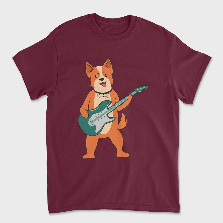 Tricou Barbati (Unisex), Dog Playing Guitar 1